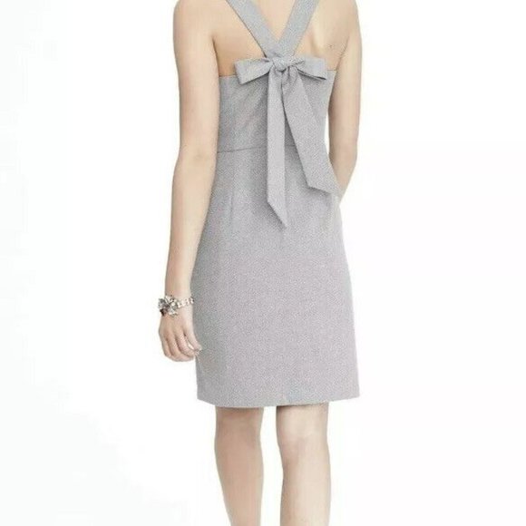 Banana Republic Grey Bow Back Dress Size 00 Petite - Picture 3 of 4
